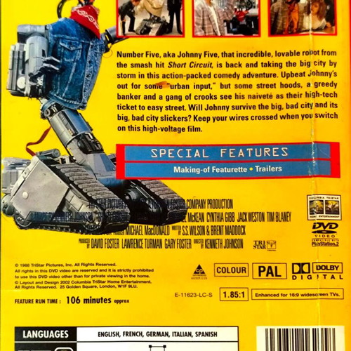 Short Circuit 2 DVD comedy sci-fi movie with Greek subtitles