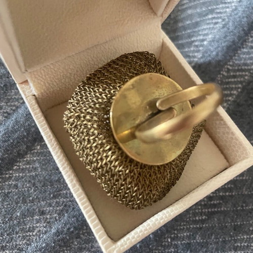 Soninke French Large Cooper Ring with Traditional Woven Design