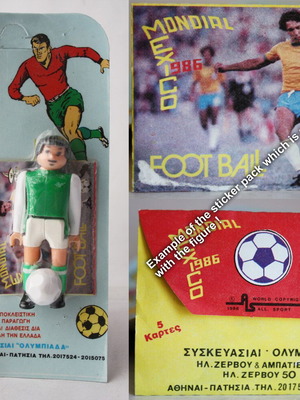 Mondial Mexico 86 Airgam Boys figure Panathinaikos new with Olympiad sticker pack
