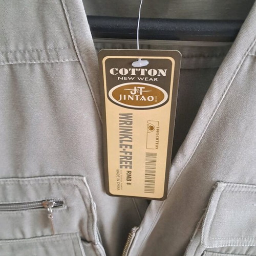 Men's Jin Tao work vest new, gray, size XXL