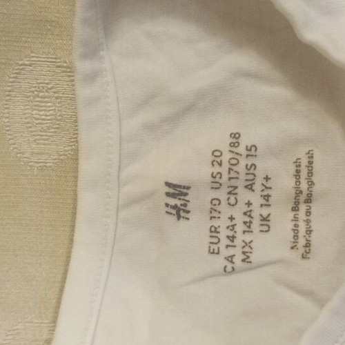 H&M short-sleeve shirt for girls white and blue like new size 170 cm