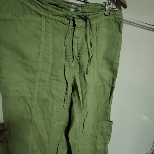 Women's linen pants used, size M, green