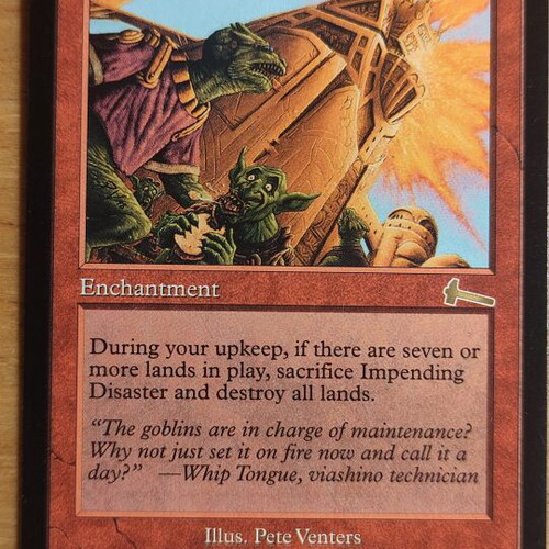 Impending Disaster Magic the Gathering card Urzas Legacy like new