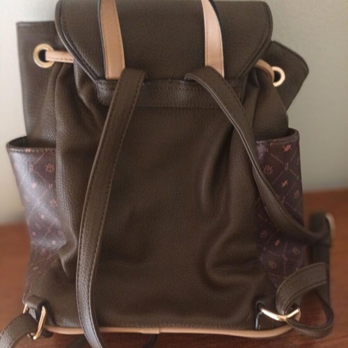 Verde women's backpack dark olive with beige, unused