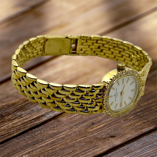 Baume Mercier ρολόι κοσμήμα ολόχρυσο 14 καράτια σαν καινούργιο με μπριγιάν