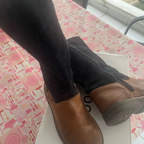 Lapin house kids boots used, leather brown and blue size 29