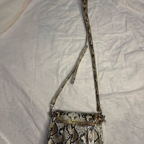 Rocco Barocco crossbody bag with snake print, new, black and gray