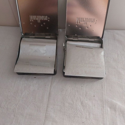 Marlboro metal collectible tins used, set of 2