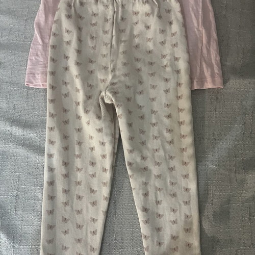 Evita cotton set size 5, like new, leggings and top beige pink