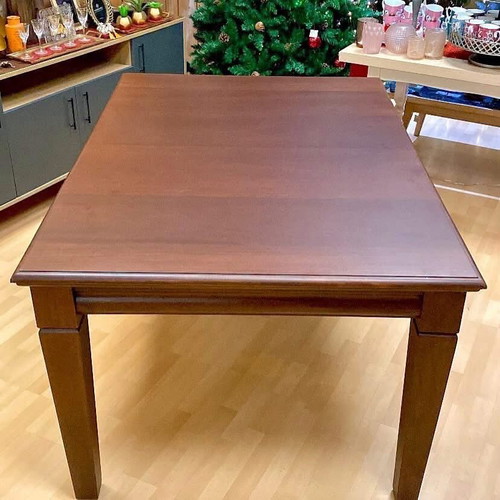 Handmade mahogany dining table, solid wood, 8 seats