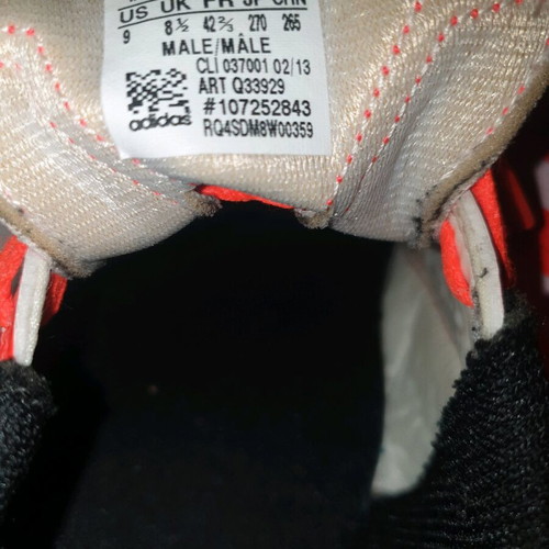 Adidas F10 Football Shoes used, size 42 2/3, red-orange indoor training