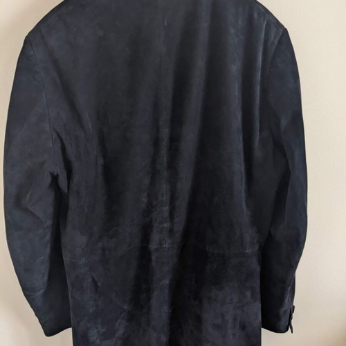 Tombolini vintage men's suede jacket used, blue, size 50