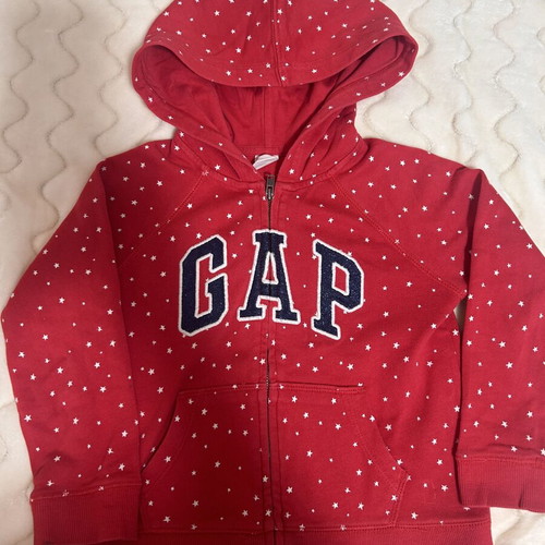 Gap cardigan used, red with white stars, size 4 years