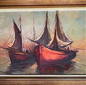 Αυθεντικός πίνακας της ζωγράφου Δώρας Μπούκη (1916 - 1981)