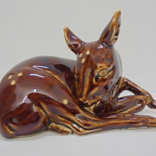 Porcelain deer figure used vintage decoration