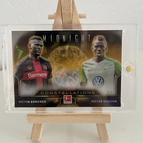 2023-24 Topps Midnight Constellations Gold Card Victor Boniface & Victor Osimhen like new