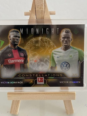 2023-24 Topps Midnight Constellations Gold Card Victor Boniface & Victor Osimhen like new
