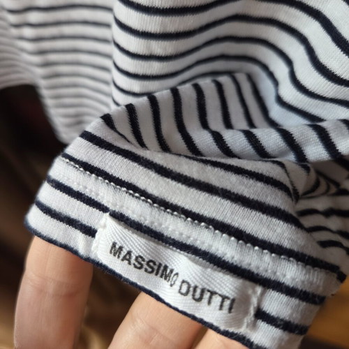 Massimo Dutti cotton blouse like new, size L, black and white