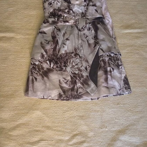 Karen Millen dress new, mini, strapless, silk, beige brown