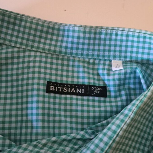 Aristoteli Bitsiani men's shirt used, turquoise, size L