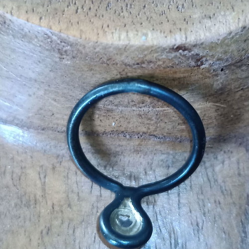 Silver ring oxidized with diamond peel paste size 54 like new