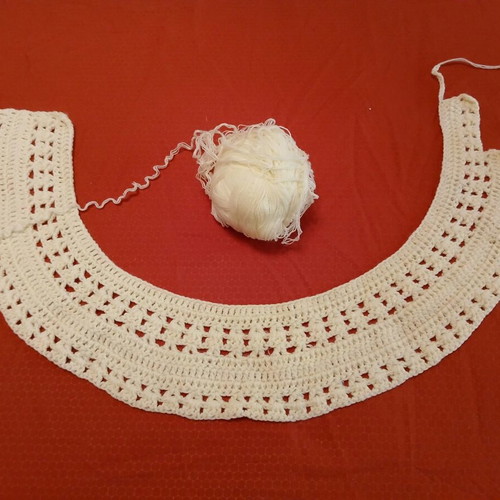 Handmade knitted cape unfinished