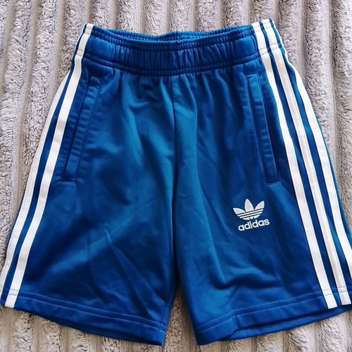 Adidas kids' sports shorts used, blue, ages 7-8