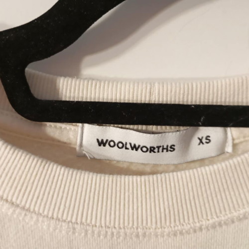 Woolworths sweatshirt in sugar and navy blue like new, cotton