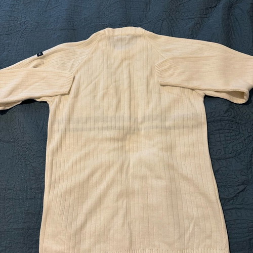 PERI vintage ribbed knit sweater like new, cream and black stripes, size L