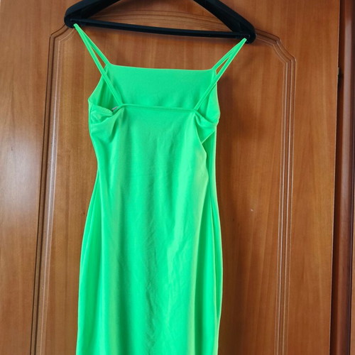 Neon green sheath dress like new with strap