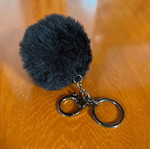 Keychain black pompom like new