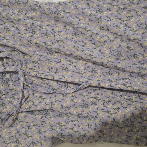 Lilac maxi dress with floral print and thin straps, size M