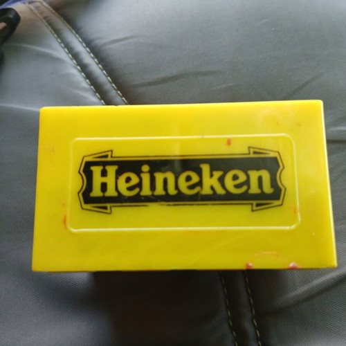 Heineken collectible bottle opener used, box-shaped