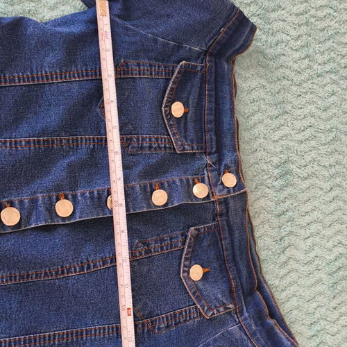 Mini denim skirt brown brick and denim top like new