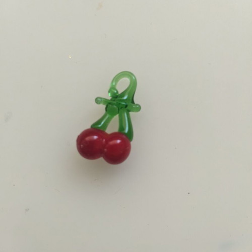 Glass cherry pendants 20 pieces 12x14mm new