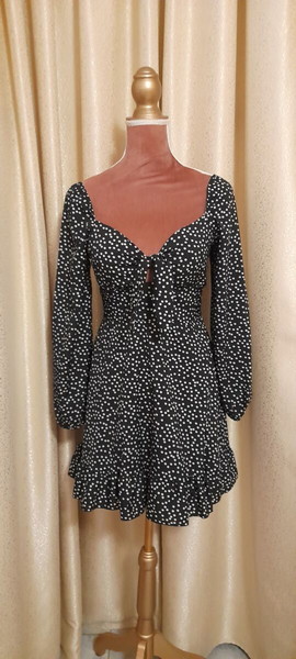 New collection Φόρεμα πουά μαύρο