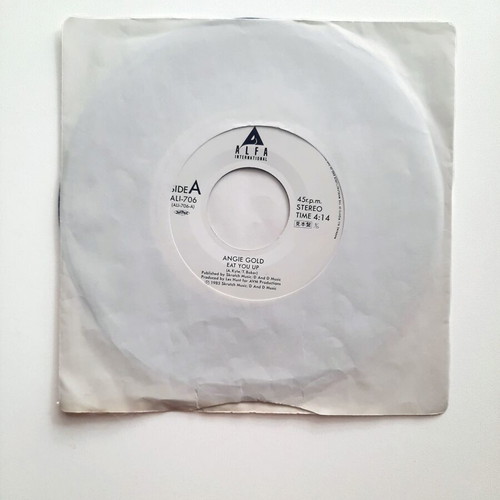 Angie Gold Eat You Up 7" vinyl promo, 1985, synth-pop