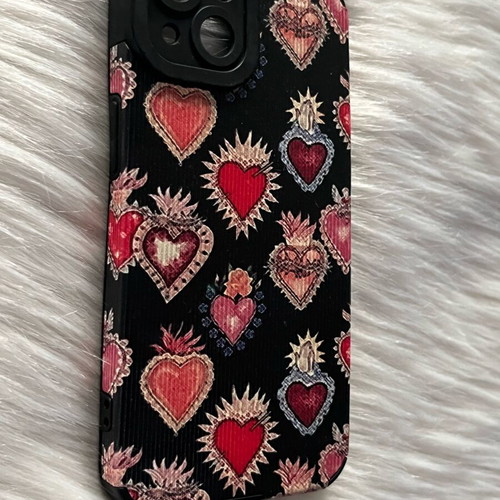 Phone case like new with Sacred Hearts pattern for iPhone 13 and 14