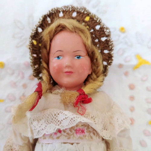 Celluloid collectible doll with stamp and numbering 175