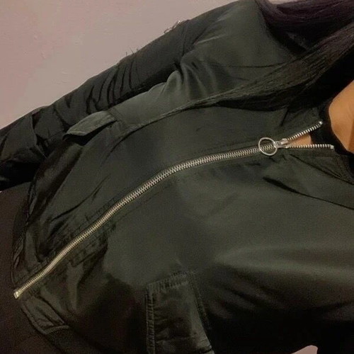Bomber jacket Pull&Bear women's black size medium like new