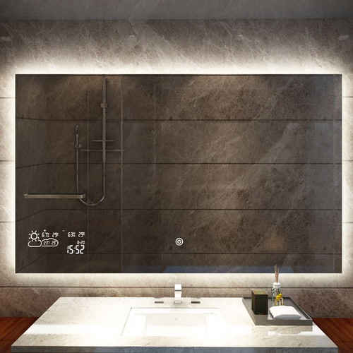 Smart Bathroom Mirror 80x60x2.2 with Infrared Heating and Weather Forecast