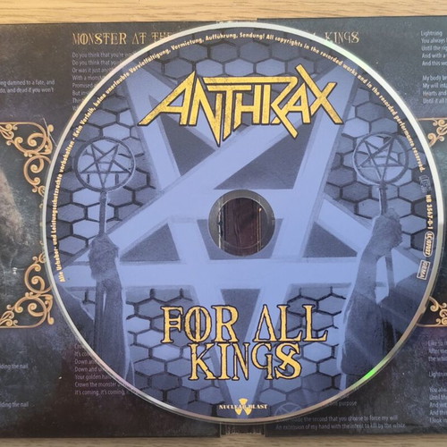 Anthrax For All Kings Limited Edition CD with Bonus Live EP used