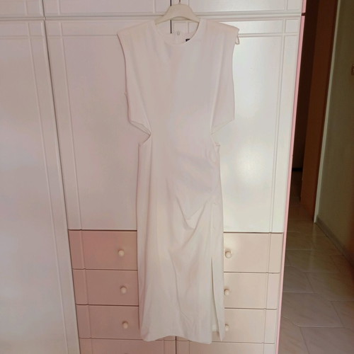 Midi dress Zara new, white with waist cutouts