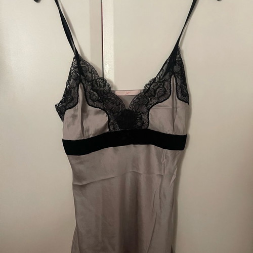 Silk slip top Jad used, grey silver, size S