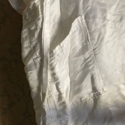White women's silk kimono with handmade embroidery, size L like new