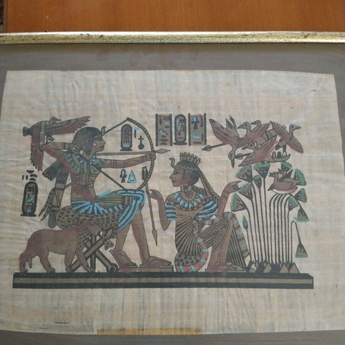 Egyptian papyrus in frame 52×42 used with glass