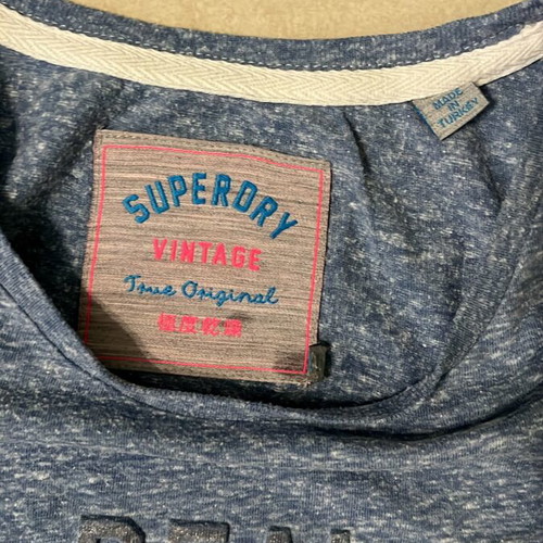 Superdry Vintage Women T-Shirt Denim Blue Melange size M like new