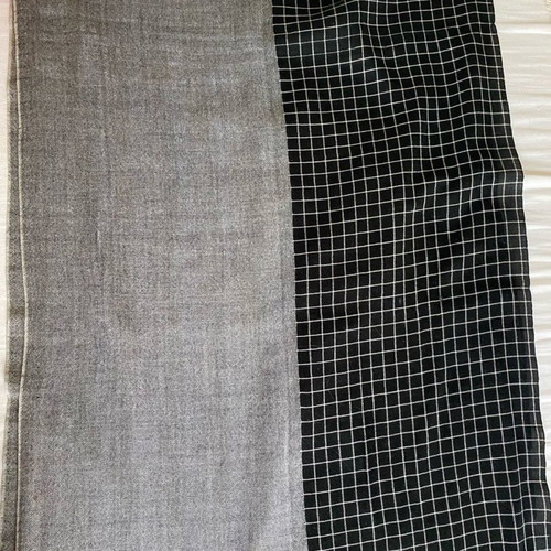 Scarf gray and black with checkered pattern