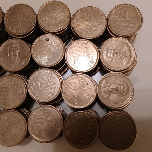 20 Drachma coins used, pack of 200, minted 1992
