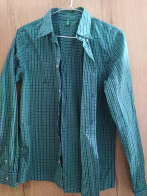 Benetton kids' and teens' shirt used, green, size No XXL 13-14